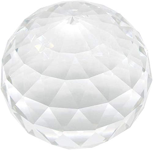 2 Pack Clear Glass Crystal Ball Prisms Window Rainbow Maker Sphere Faceted Gazing Ball Prism Prism Suncatcher for Home Décor, Feng Shui, (60mm /2.36inch, 2 pcs)