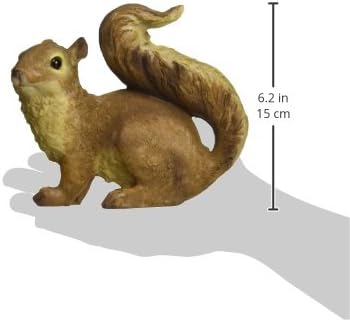 Design Toscano Scamper the Woodland Squirrel Outdoor Garden Statue, 7 Inch Tall, Cast Stone Resin, Brown Finish