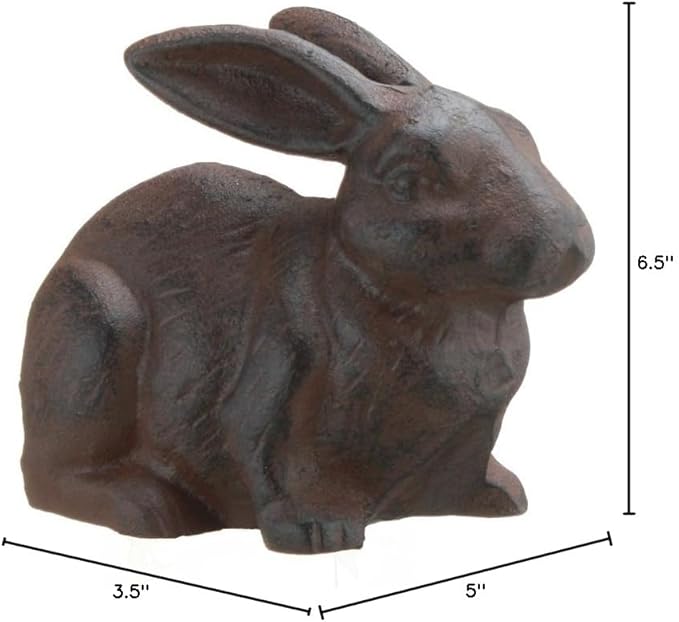 Full Bodied Cast Iron Rabbit Garden Figure by INsideOUT