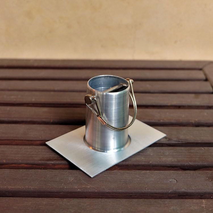 Nutshell Stores Medium Square Cups Rain Chain - Weathered Steel - 10 Feet