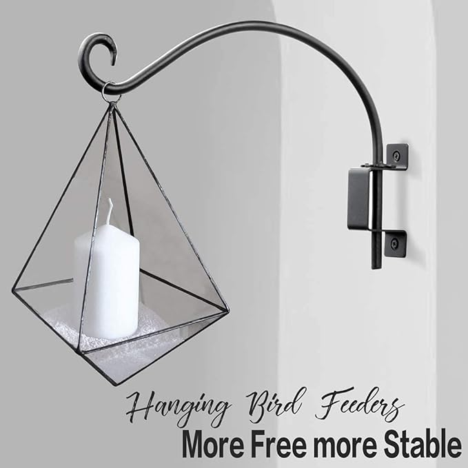 Qiang Ni Swivel Plant Hanger Bracket: Bird Feeder Hanger for Outdoor Wall Mount (12 - A, 12 Inch)