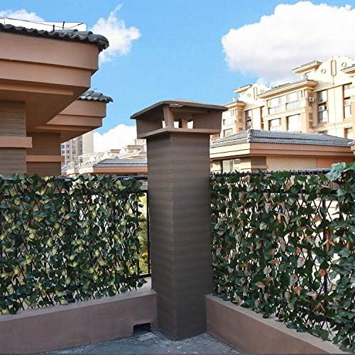 Expandable Fence Privacy Screen for Balcony Patio Outdoor,Decorative Faux Ivy Fencing Panel,Artificial Hedges (Single Sided Leaves)…