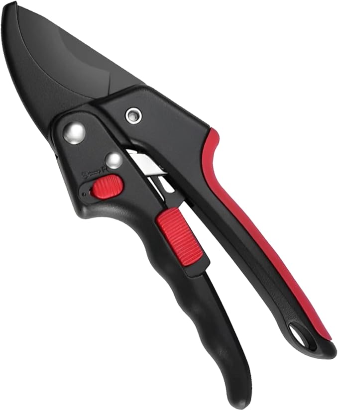 Garden clippers, premium Germany pruners, Work 3 times easier, professional ratchet pruning shears, cutting rose, flower, hedge, stem, tree, Sharp gardening scissors, Arthritis weak hand snips