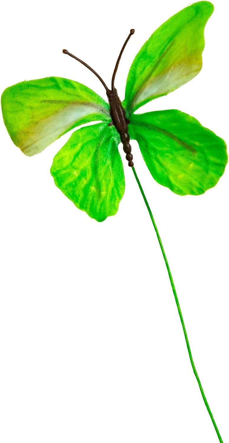 YCHTEWY-Decorative Butterfly Clips, 3D Artificial Silk Butterflies, Multicolor, 12-Pack, Home and Floral Decor (B Wire)