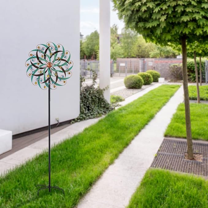 Stargarden Large Metal Wind Spinners for Outdoor, Metal Yard Art Wind Sculptures & Spinners for Yard and Garden Decorations (20x80 Inches)