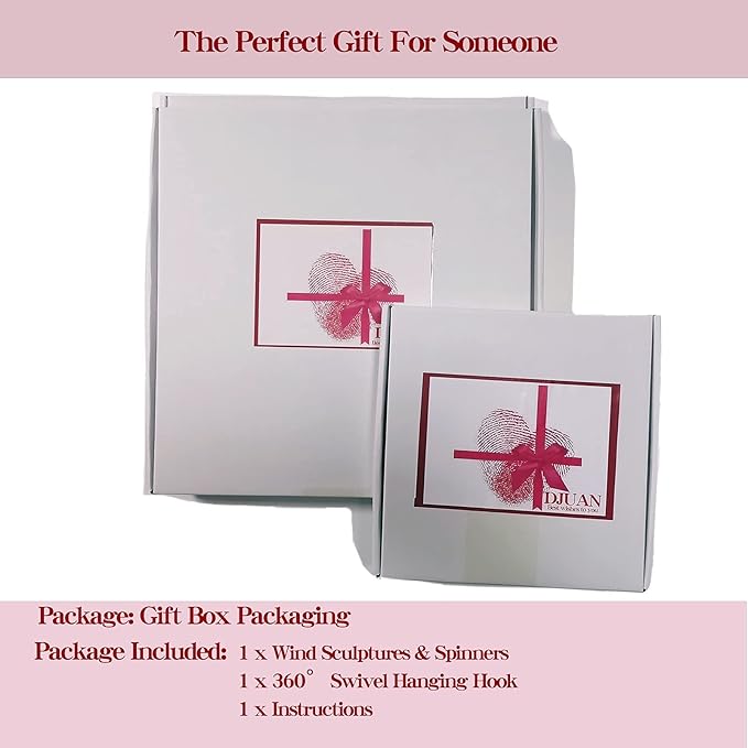 DJUAN Wind Spinner Outdoor Metal Decorations,3D Red Heart Wind Spinners for Yard and Garden, Mirror Stainless Steel Wind Sculptur Spinner Indoor Outdoor Garden Decoration Crafts Ornaments Worth Gift