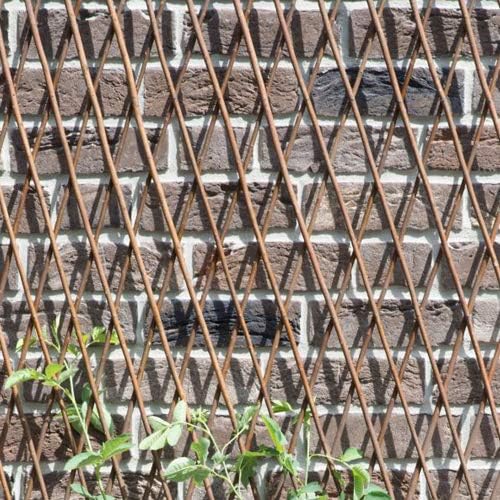 Natural Lattice Willow Trellis Fence for Climbing Plants,Expandable Garden Fence Wall Panel, Outdoor Decorative Wood Fence (4 Pieces)
