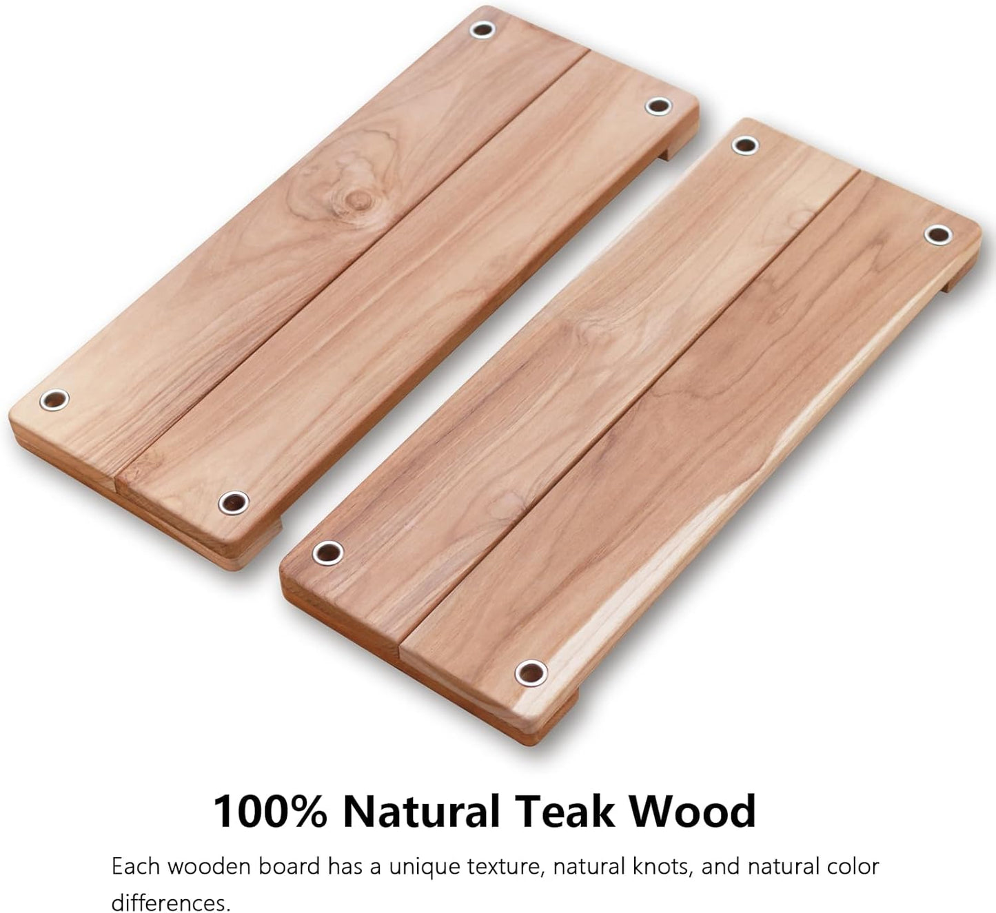 Teak Wooden Swing, Outdoor Wood Tree Swing Seat for Kids or Adults for Backyard Columpio, Height Adjustable (20.5x7.5inch)