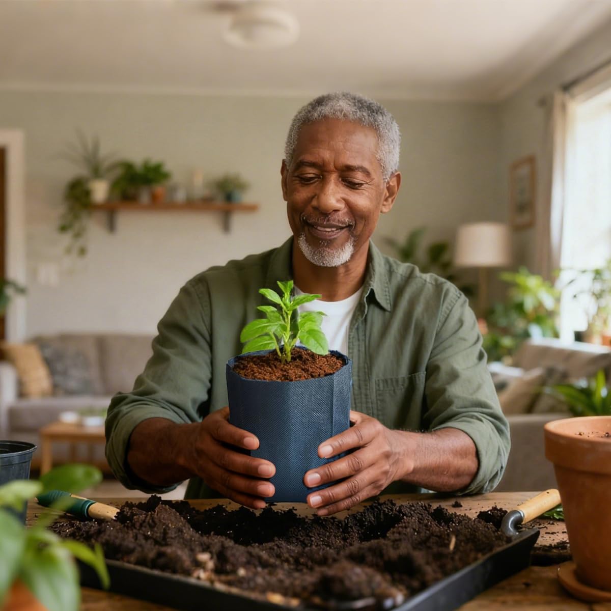 gardtree Plant Nursery Bags 7” x 7.87” 400PCS, Non-Woven Biodegradable Plant Grow Bags Fabric Seedling Starter for Vegetable Flower Fruit Saplings Tree, Home Garden Supply