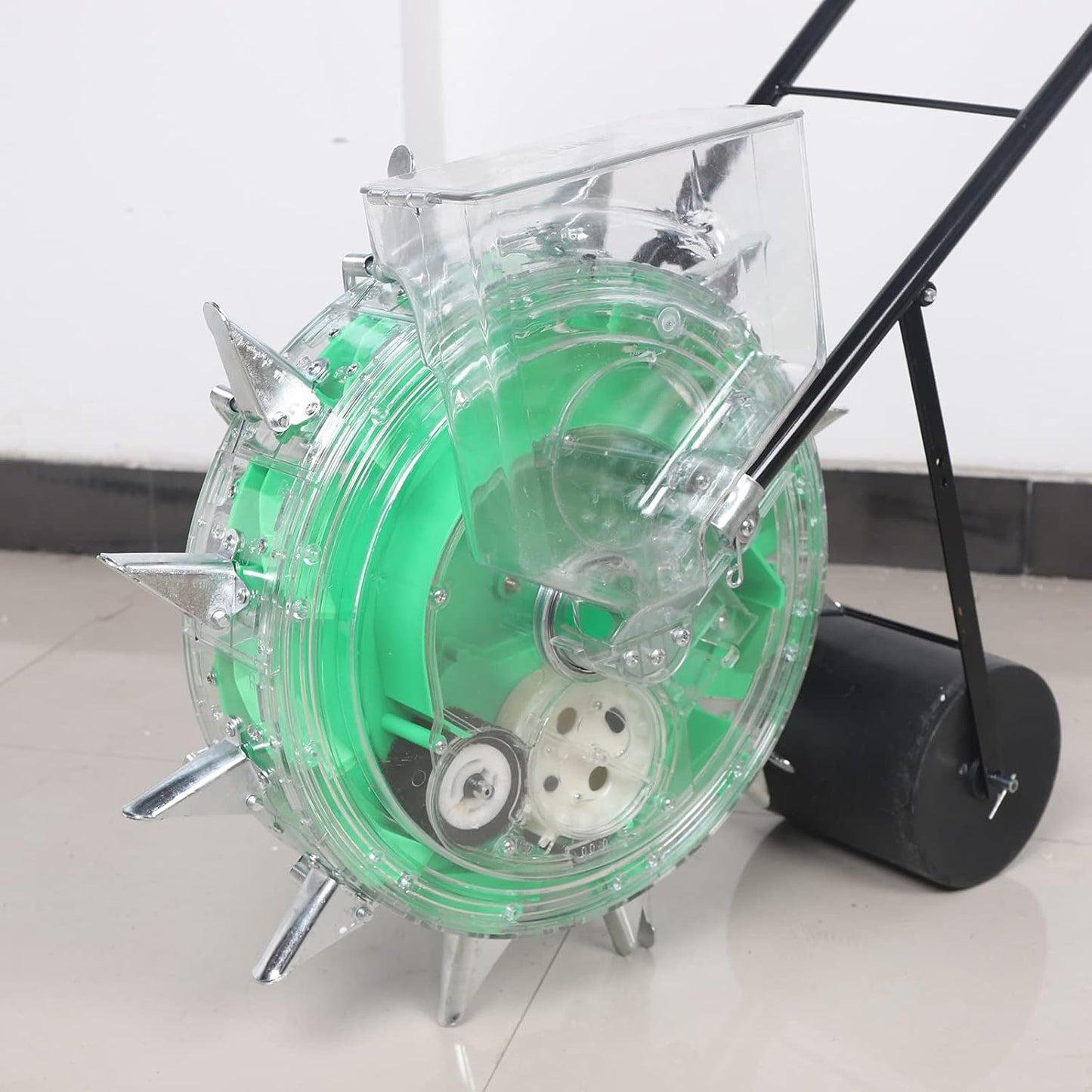 Hand-Pushed Roller Seeder, Garden Sowing Portable Multi Functional Precision Manual Seed Planter Conveyor Belt Sowing Tools for Growing Corn, Peanuts