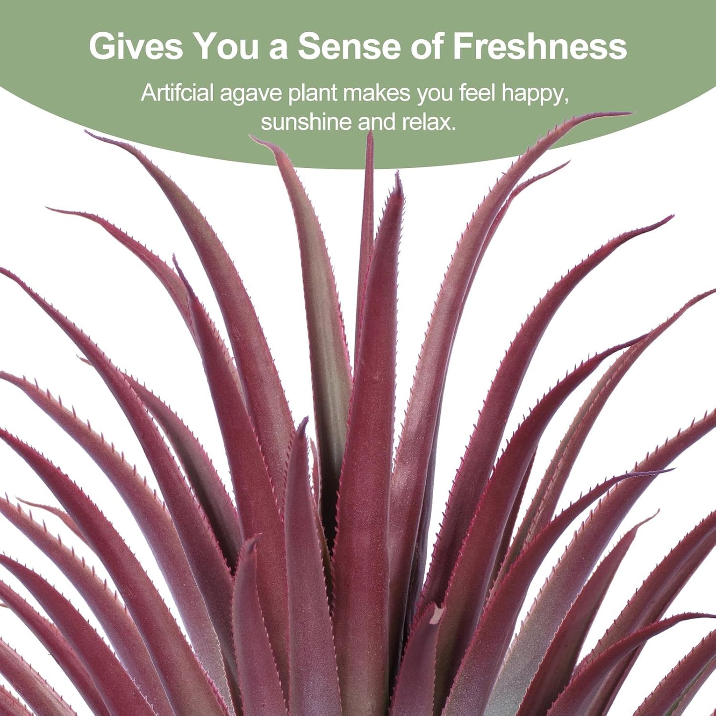 2ft Fake Spiked Agave Plant - Red Artificial Aloe Vera Plant 26 Inch - Tall Large Faux Floor Plants Perfect for Porch Door Step Home Office Patio Indoor Outdoor Decor (2 Pack)