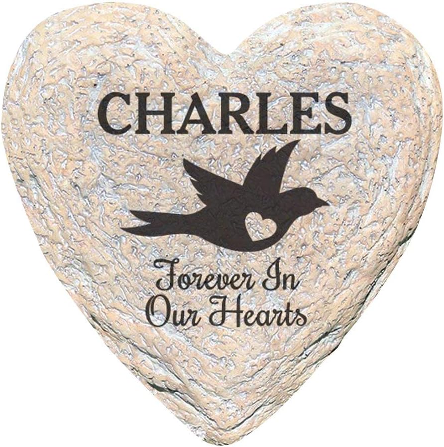GiftsForYouNow Engraved Assorted Animals with Heart Memorial Heart Garden Stone, Bird Our