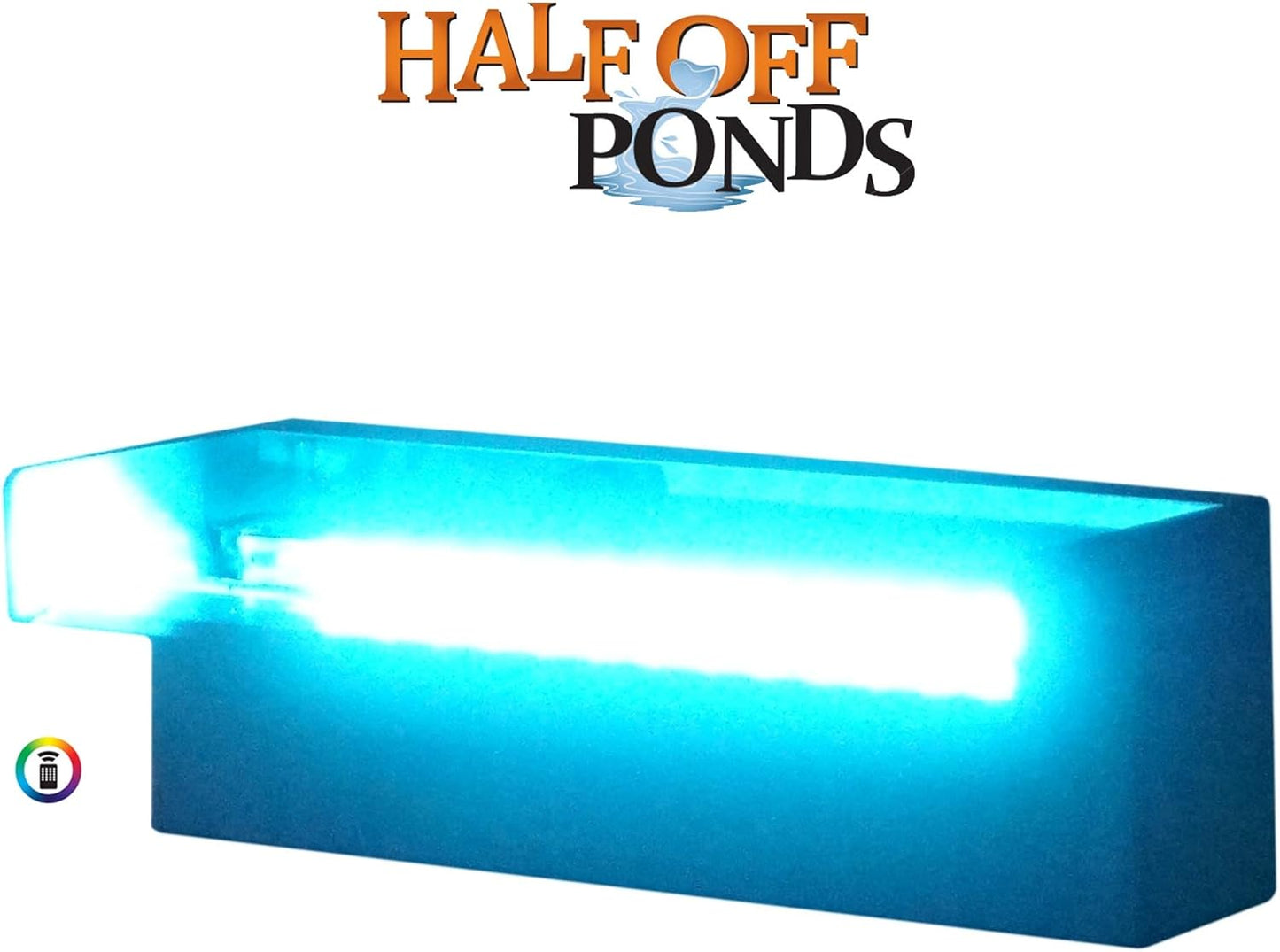 HALF OFF PONDS Steel Elegance 12" Color Changing Lighted Stainless Steel Spillway - STE12CC-HOP