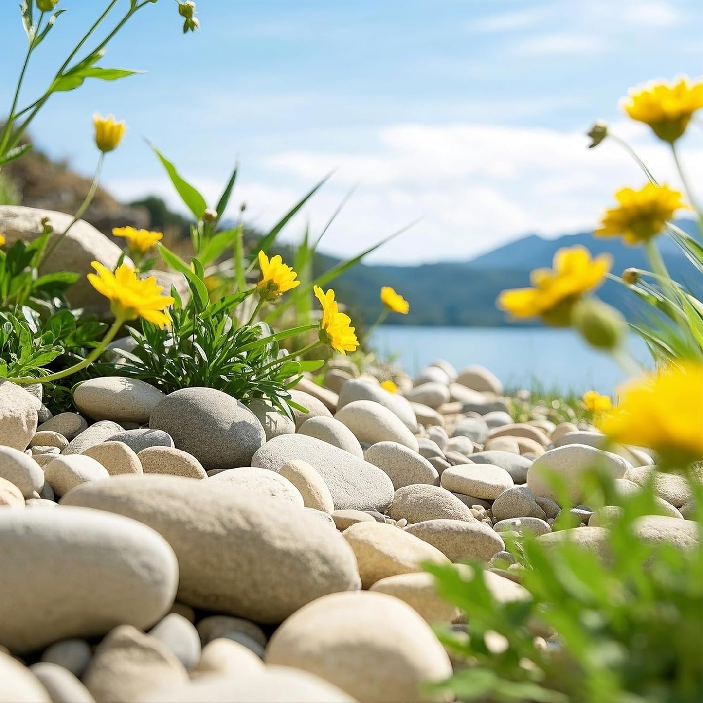 River Rocks for Landscaping, 40lbs Aquarium Rocks, 2-3 Inch Colorful Pebbles for Indoor Plants, Natural Stones for Garden Paving Plant Rocks Crafting Walkways