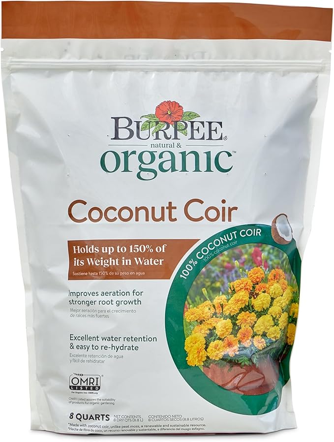 Burpee Natural & Organic Coconut Coir, 8 Quart, (1 Pack) (Pack of 6)