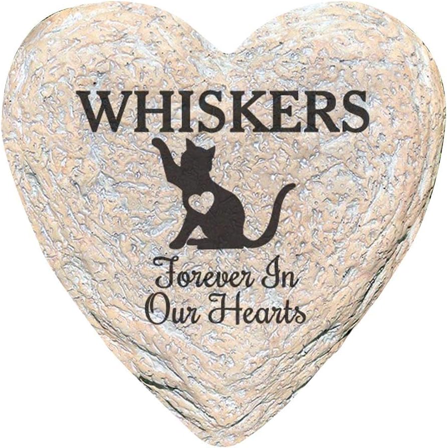 GiftsForYouNow Engraved Assorted Animals with Heart Memorial Heart Garden Stone, Cat Our