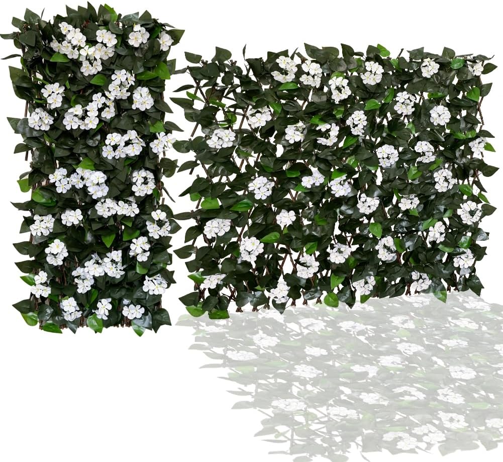 Expandable Fence Privacy Screen for Balcony Patio Outdoor,Decorative Faux Ivy Fencing Panel,Artificial Hedges