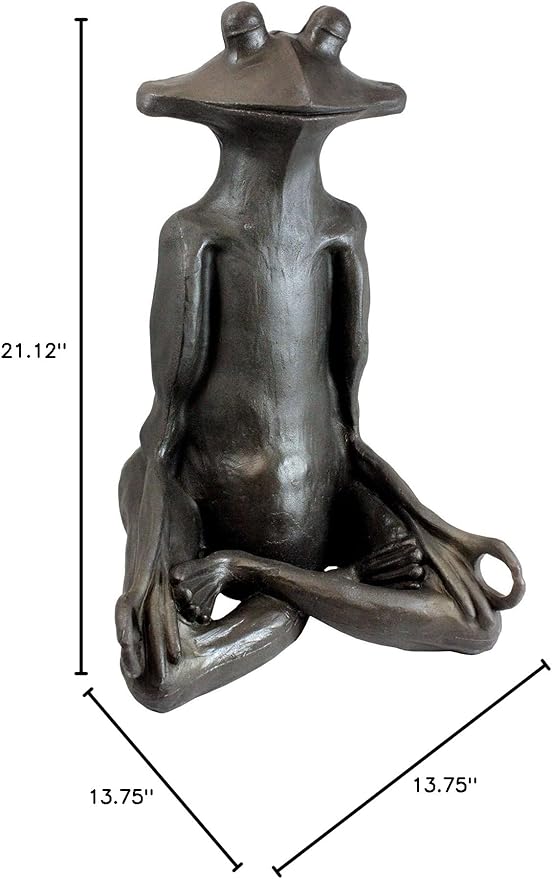 Emsco Group 92510 Yoga Frog Statue – Natural Appearance – Made of Resin – Lightweight – 21” Height Garden, BRONZE