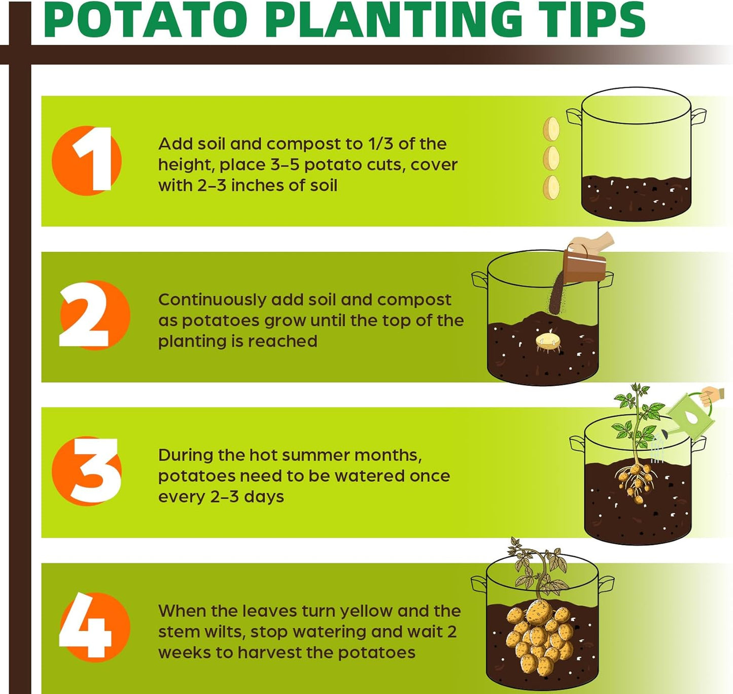 10 Pack 2 Gallon Grow Bags, Thickened Nonwoven Fabric Planter Pots with Handles, Heavy Duty 300G Garden Pots for Tomato, Potato and Vegetable