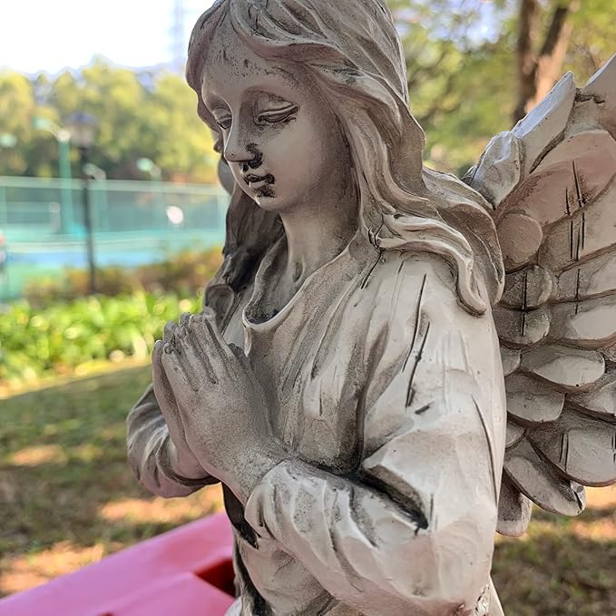Praying Angel Garden Statue, Religious Fairy Sculpture Waterproof Decorative Figurine Art Decor for Patio, Lawn, Yard, Housewarming Ornament Present Angels HSa-1