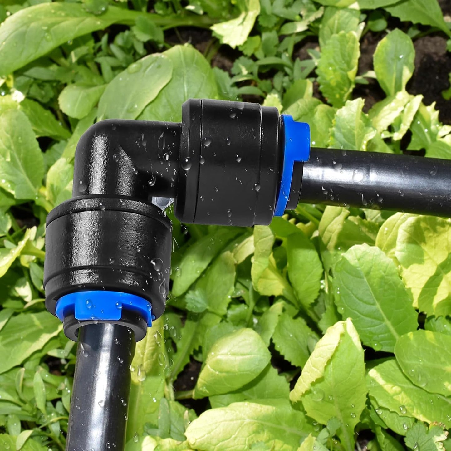 10 Pack 1/4" Universal 90 Degree Elbow Fitting, Quick Connect Universal Drip Irrigation Tubing Coupling Valve, Connector Locking Fitting for Sprinkler or Drip Irrigation System.