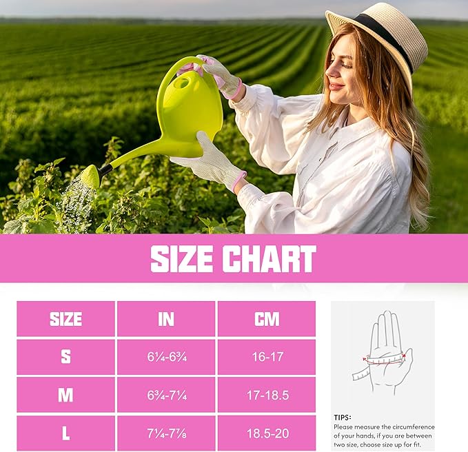 HANDLANDY Gardening Gloves for Women, Breathable Ladies Leather Garden Yard Gloves Best Gift for Gardeners