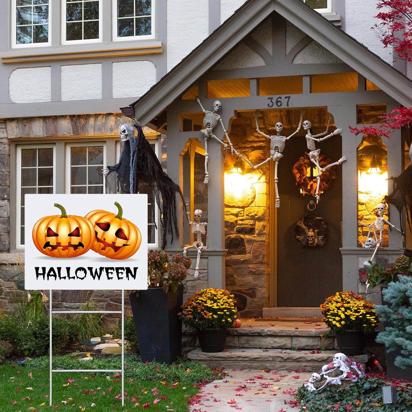 200 Pcs H Stakes for Yard Signs 16.5'' x 7'' Heavy Duty Metal H Frame Wire Stakes Weatherproof Metal Holder for 4mm 5mm Corrugated Signs Guidepost Yard Halloween Decoration