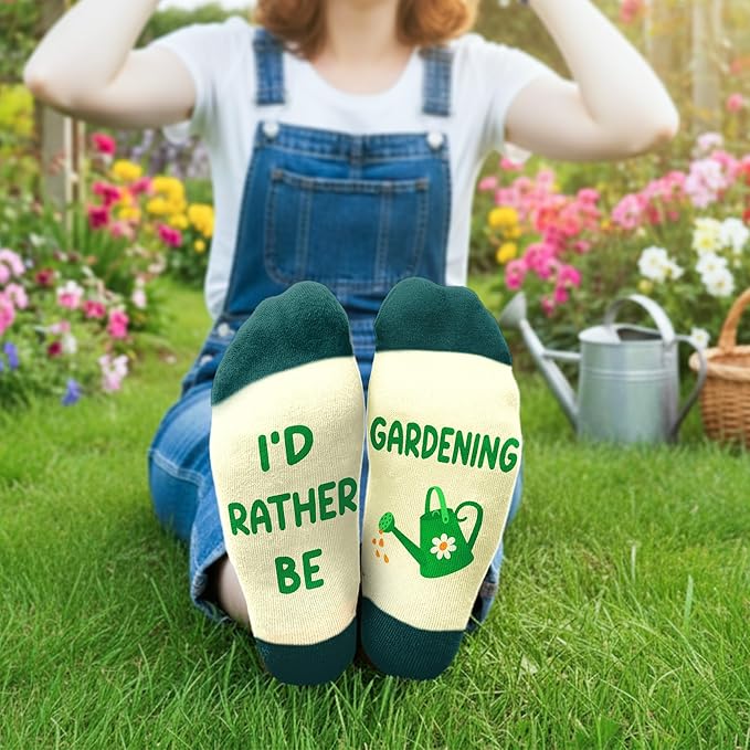 Gardening Gifts for Women - Funny Socks for Plant Lovers, Unique Blue Presents for Christmas Gifts and Birthday