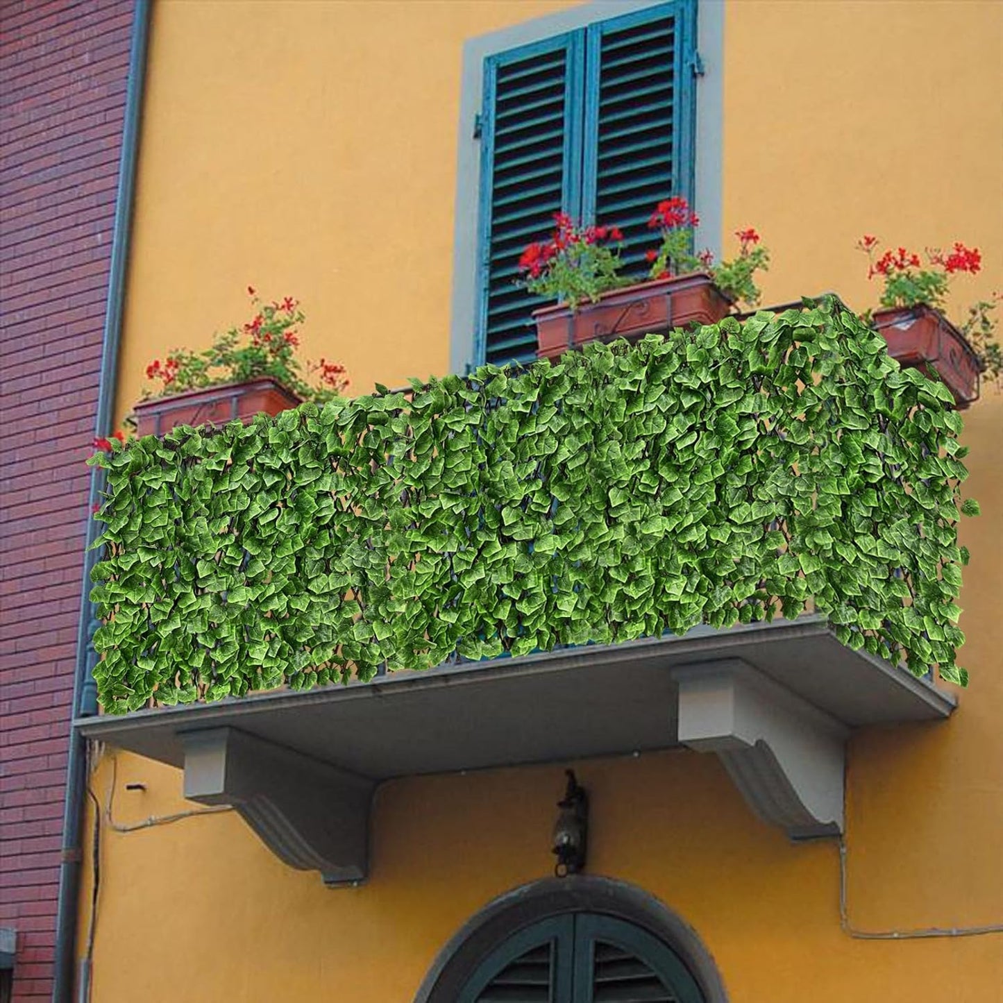 Expandable Fence Privacy Screen for Balcony Patio Outdoor,Decorative Faux Ivy Fencing Panel,Artificial Hedges (Single Sided Leaves)……