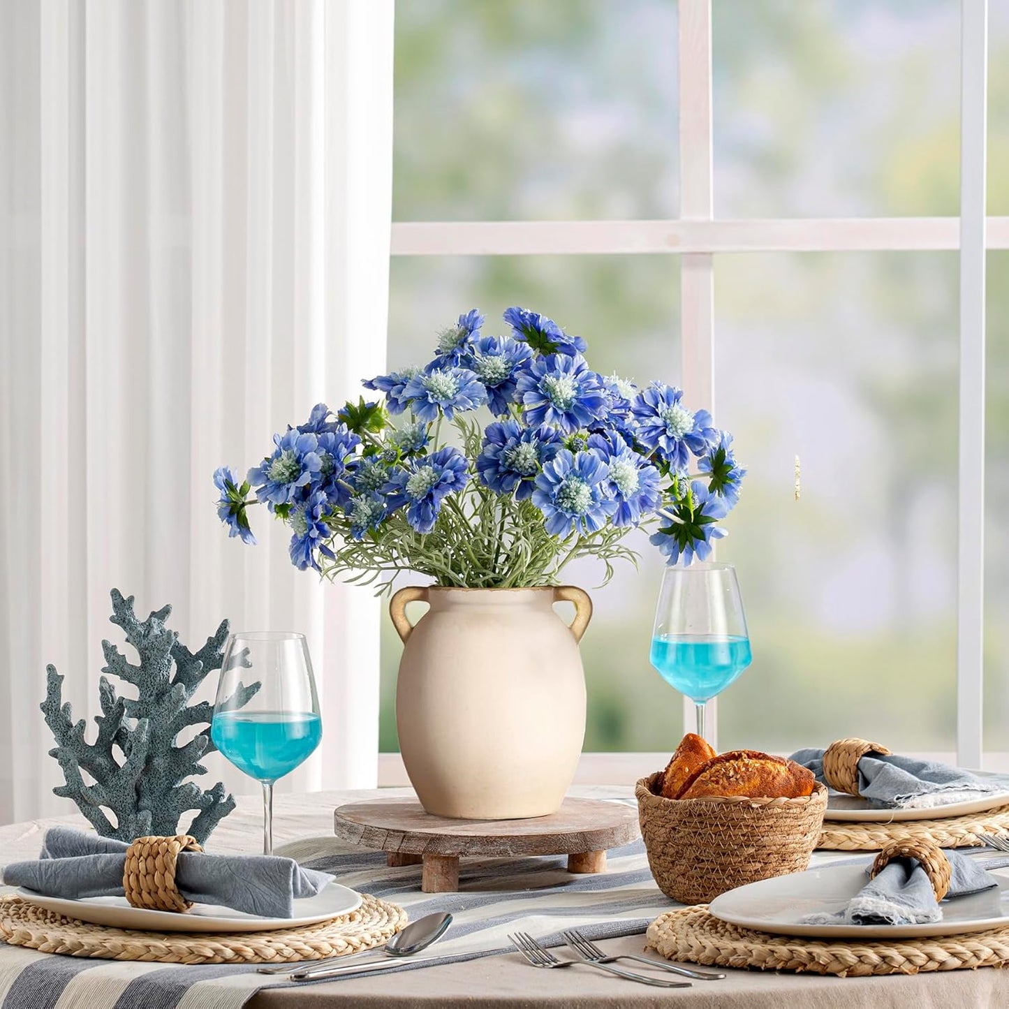 Ceramic Flower Vase 7.6 inch Farmhouse Rustic Vase Decorative Pottery Terracotta Vases for Home Decor Table Mantle Fireplace Living Room Bathroom Wedding Centerpiece