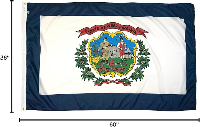 FlagSource West Virginia Nylon State Flag, Made in the USA, 3x5'