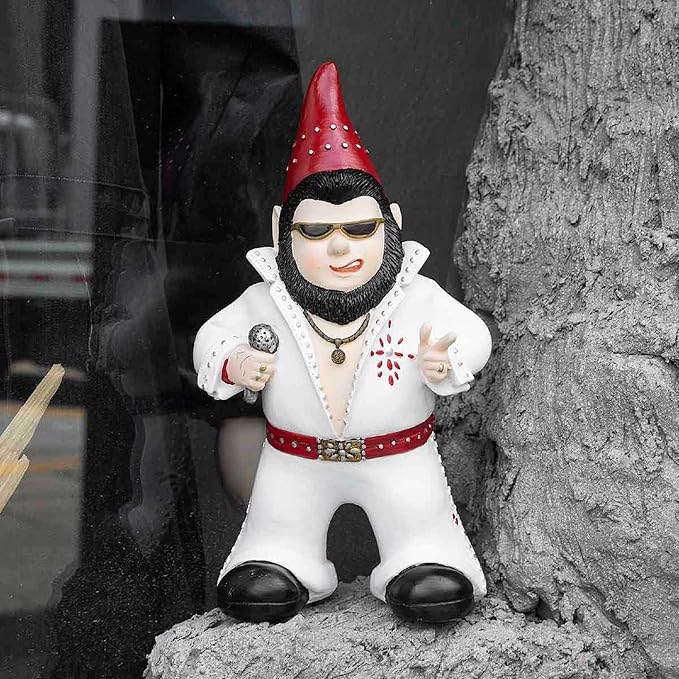 Large Singer Gnome Garden Statue Outdoor Resin Dwarf Figurine Decor Home Decoration Funny Sculpture for Patio Poch Yard Backyard Ornament Housewaiming Unique Gift