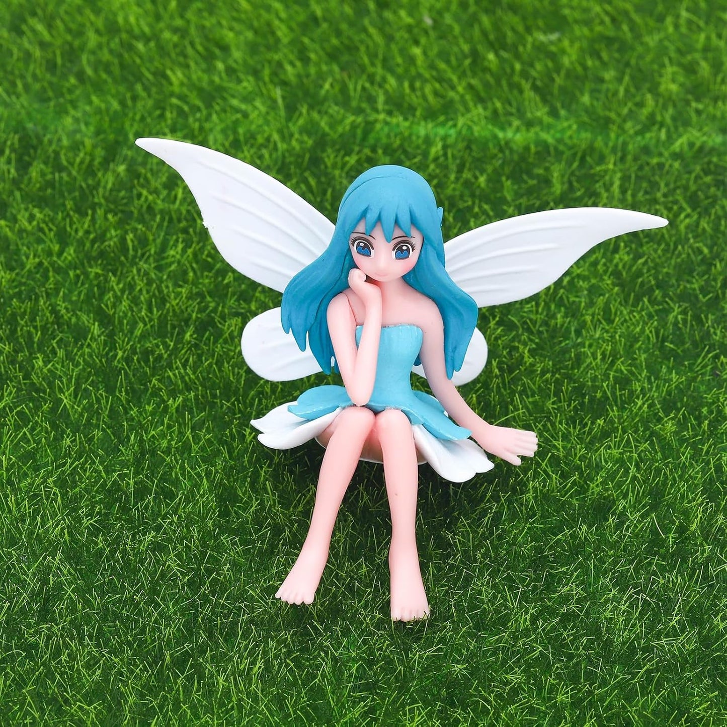 ONEST 4 Pieces Miniature Fairy Garden Accessories Small Fairy Figurines Hand Painted Fairies Figures Girl Fly Wing Figurines for Car Decor Fairies Garden Flower Pot Birthday Cake Topper