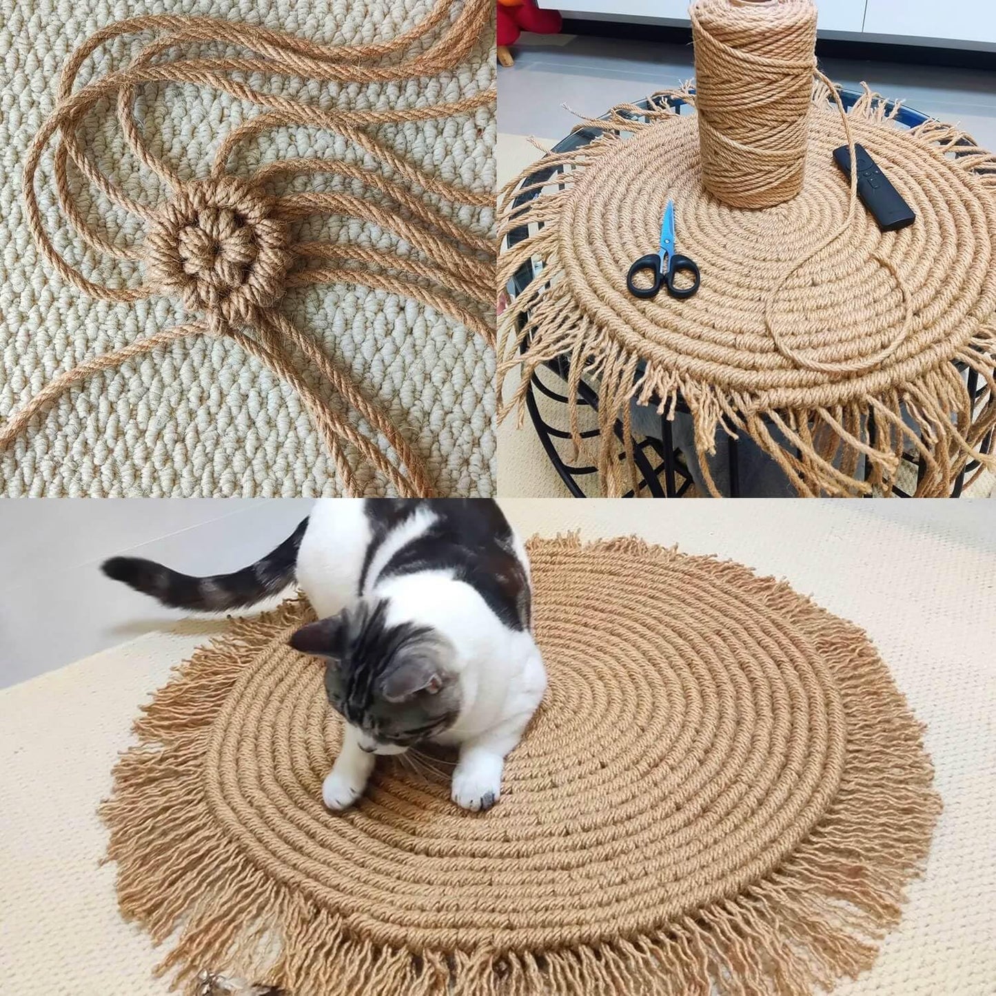 2-Pack Natural Jute Twine Rope, 5mm x 656ft Heavy Duty & Eco-Friendly - for Crafts, Gardening, Cat Scratching Post, Bundling & Hanging, 328Feet/Roll