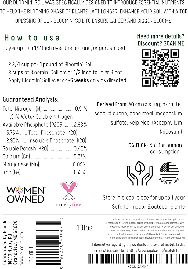 Elm Dirt Premium Ancient Soil - Organic Plant Soil for Outdoor & Indoor Plants | 25lbs