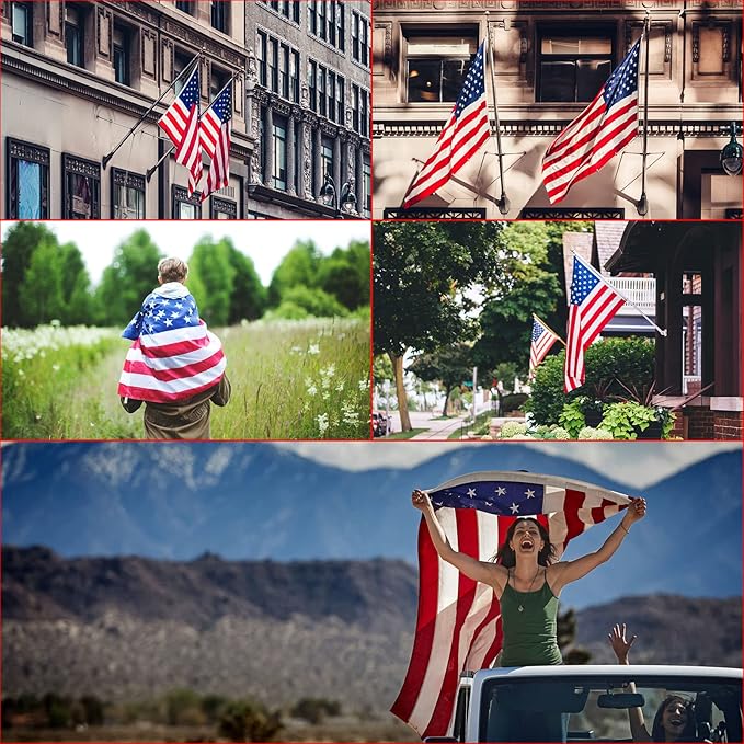 AZCOVER American Flag 5x8 FT Us Flag for Outside Heavy Duty Nylon American Flags for Outdoor with Embroidered Stars Sewn Stipes and Brass Grommets All Weather Lasting United States Flag