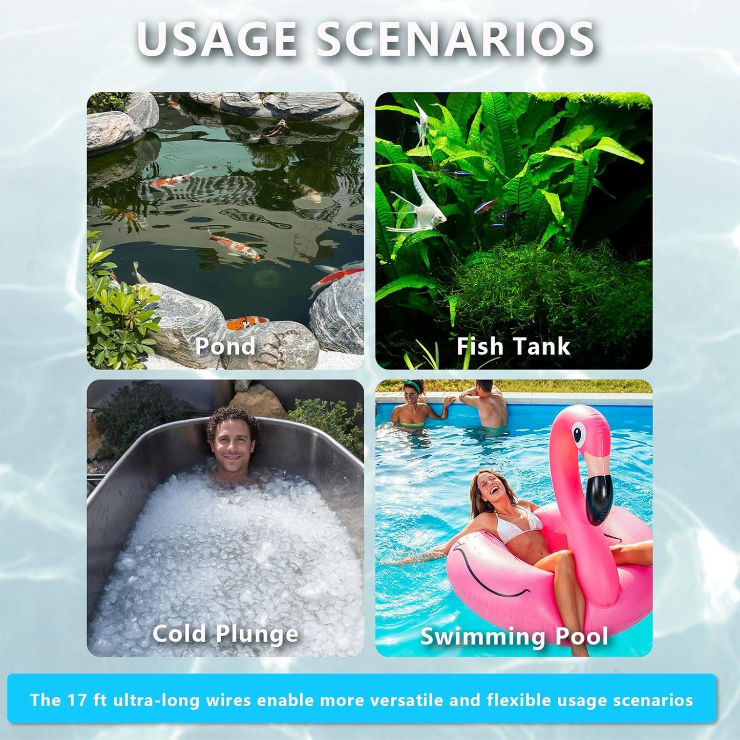 32W Pond UV Light for 200-2000 Gallon, Aquarium UV Light, UV Water Clarifier for Pond, Cold Plunge, Aquarium, Ice Bath, Hot Tub, Swimming Pool, Spa and Fish Tank Algea Control