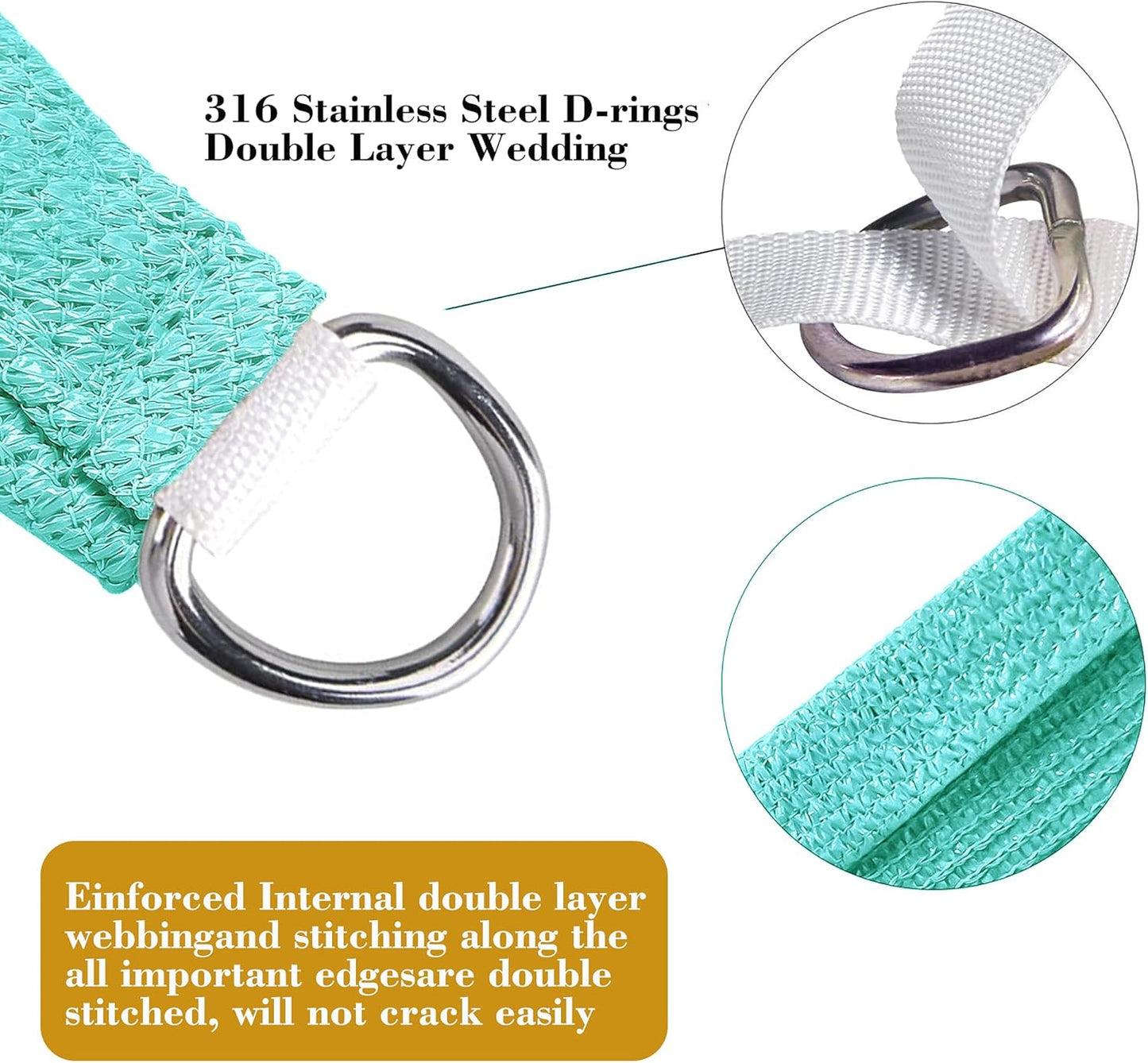 10' x 12' Turquoise Rectangle Sun Shade Sail SSP1212 Canopy Durable Fabric UV Block Awning,We Make Custom Orders