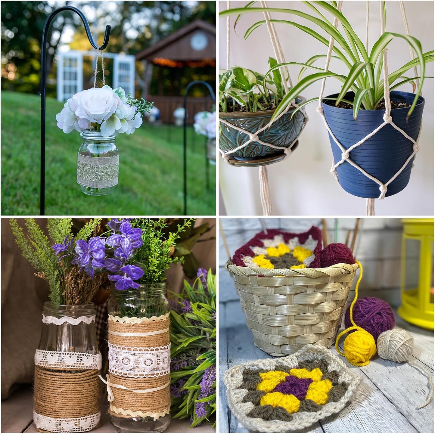 uxcell 328 Feet Natural Jute Twine String,2mm Thin Garden Twine Rope Colored Plant String Cord for DIY Art Crafts Gift Wrapping Decoration Packing Gardening Plant Hanger,Brown