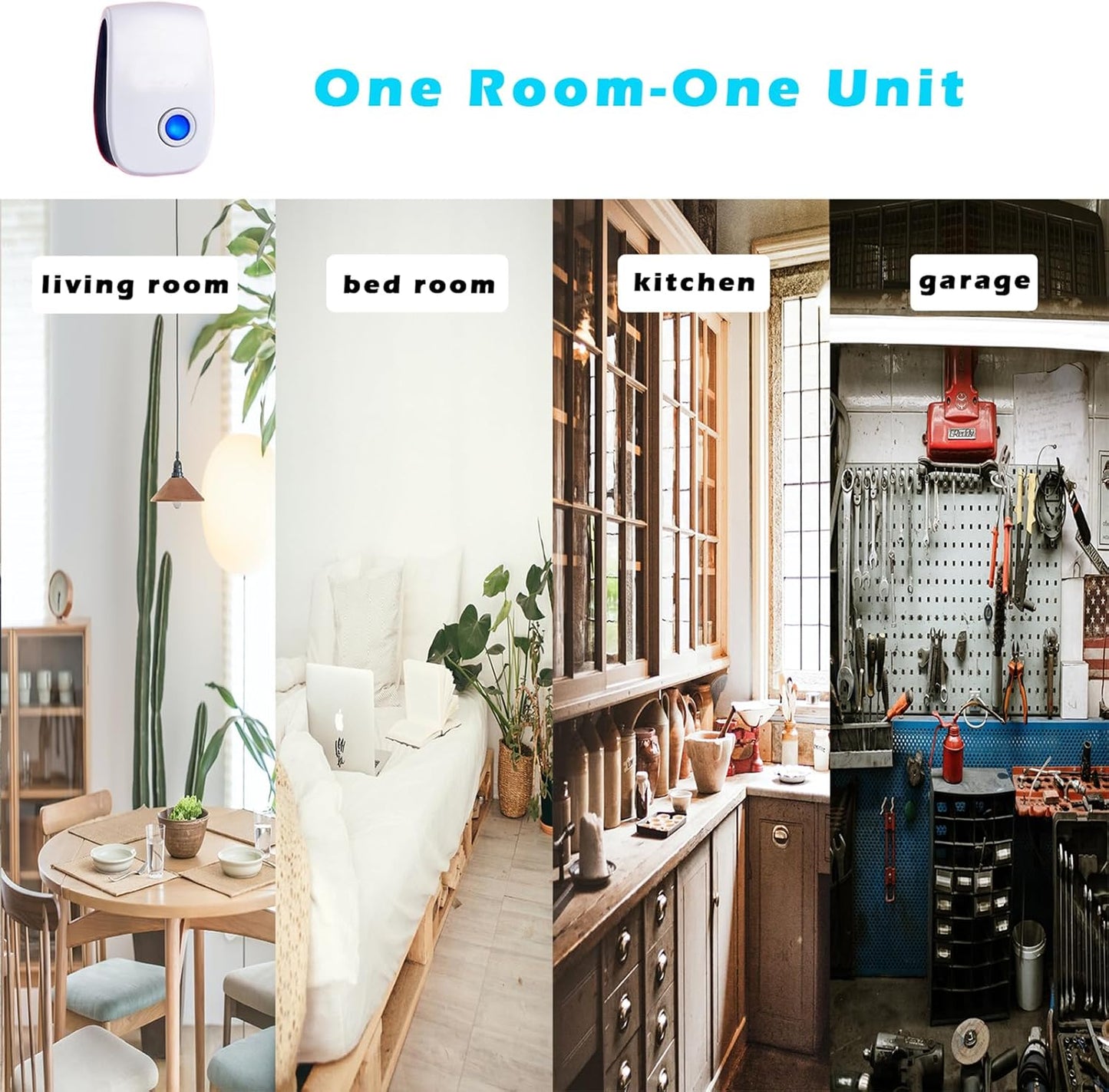 Ultrasonic Insect & Pest Repeller, Ultrasonic Mice Repellent for Insect, Roaches, Spiders, Ants, Bugs, Mosquitoes, Pest Control for House Garage RV Hotel, 6 Pack