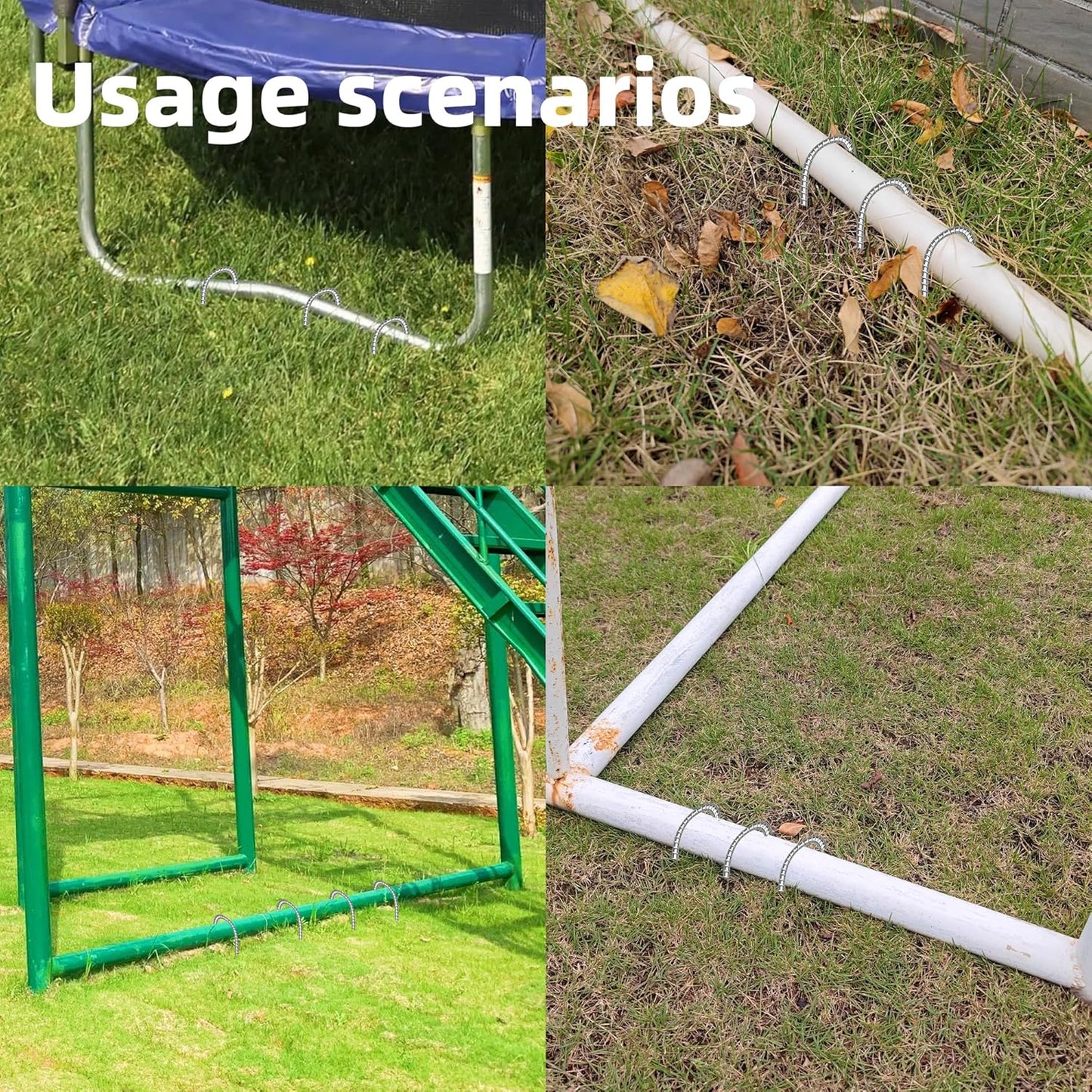 18 Pack Ground Garden Rebar Stakes Rebar 12 Inch Anti-Rust Galvanized Steel J Shape Hook Heavy Duty Ground Anchors for Tents, Position Kits,Fences, and Trampolines Landscape Fabric