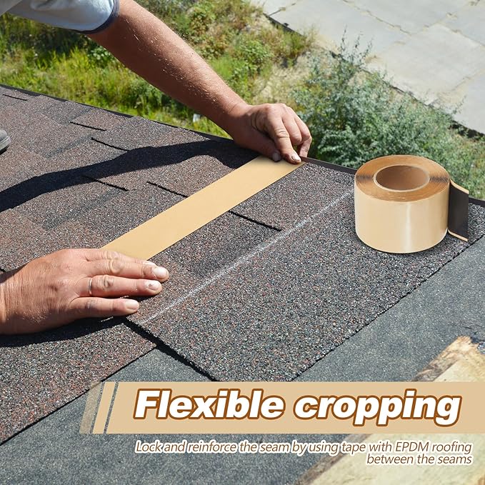 2 Pcs Pond Liner Seam Tape 3" x 25' Self Adhesive Double Sided Butyl Pond Seam Tape Liner Repair Tape Butyl Adhesive Sealer for EPDM Pond Liner Patch Cover Pond Garden