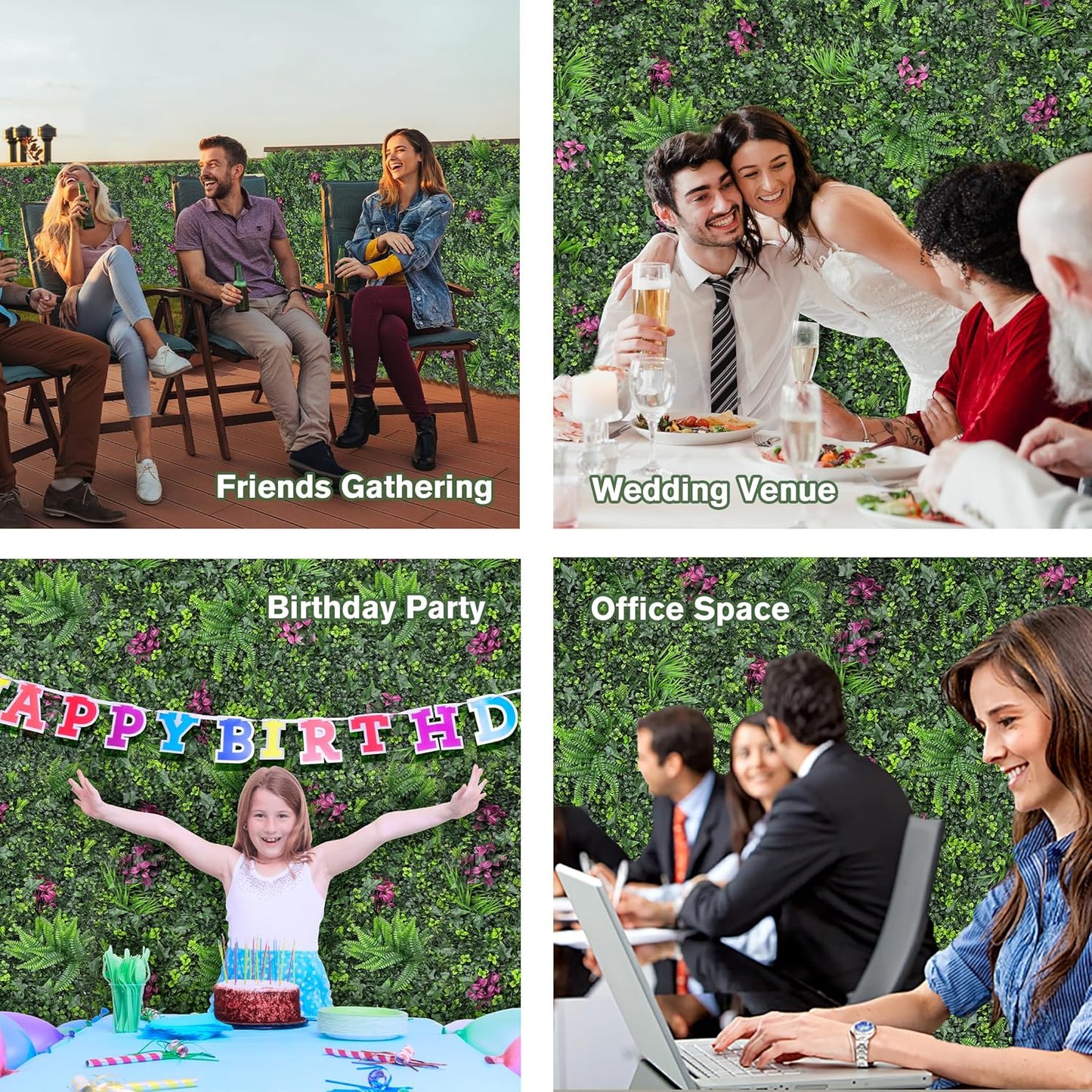 Greenery Grass Wall Boxwood Plant Roll: 48"x128"(43 SQFT) with UV Resistant Green Leaves Faux for Interior Wall, Greenery Backdrop,Garden and Indoor Outdoor Wall Panel Covering Privacy