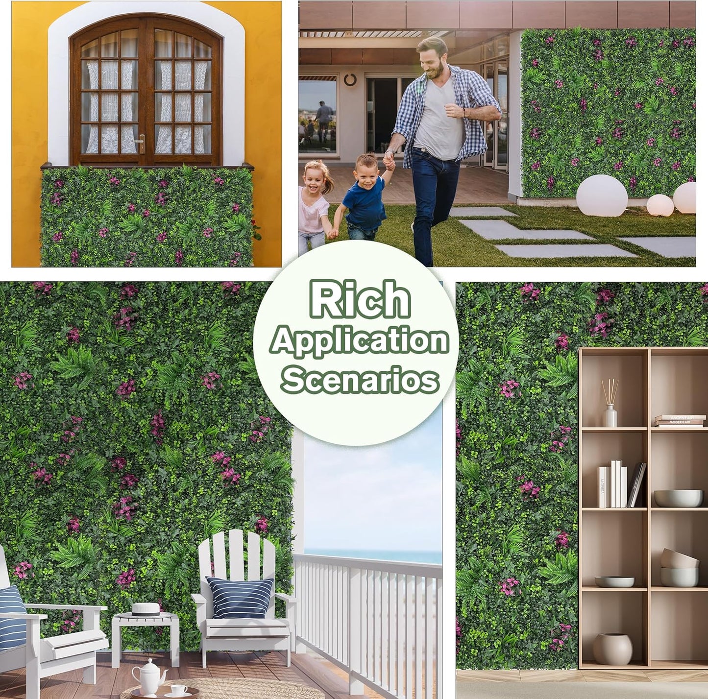 Greenery Grass Wall Boxwood Plant Roll: 72"x128"(64 SQFT with UV Resistant Green Leaves Faux for Interior Panel, Greenery Backdrop,Garden and Indoor Outdoor Wall&Fence Covering Privacy