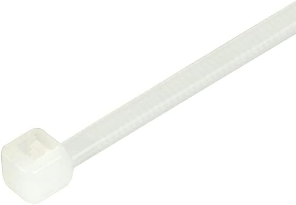 GTSE 8 Inch White/Clear Zip Ties, 100 Pack, 18lb Strength, UV Resistant Strong Nylon Cable Ties, Self-Locking 8" Tie Wraps