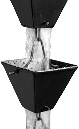 Nutshell Stores Medium Square Cups Rain Chain - Black - 19 Feet