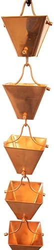 Nutshell Stores Medium Square Cups Rain Chain - Copper - 10 Feet