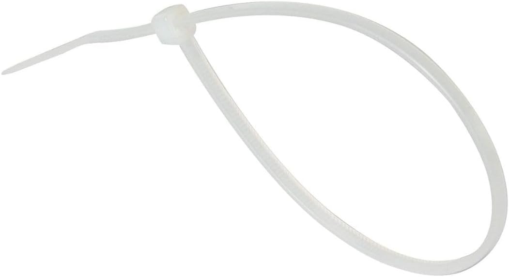 GTSE 8 Inch White/Clear Zip Ties, 100 Pack, 50lb Strength, UV Resistant Strong Nylon Cable Ties, Self-Locking 8" Tie Wraps