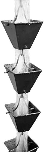 Nutshell Stores Medium Square Cups Rain Chain - Black - 17 Feet