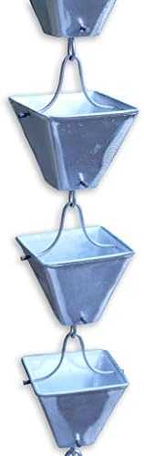 Nutshell Stores Medium Square Cups Rain Chain - Aluminum - 10 Feet
